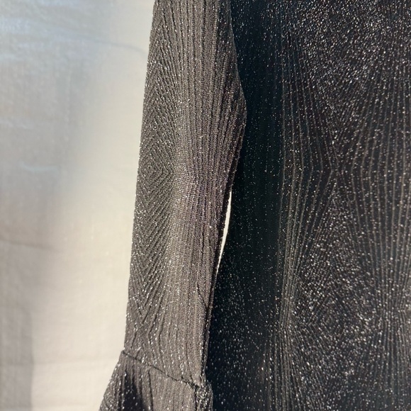 Michael Kors Black Asymmetrical Sheath Dress with Bell Sleeves - Picture 4 of 5